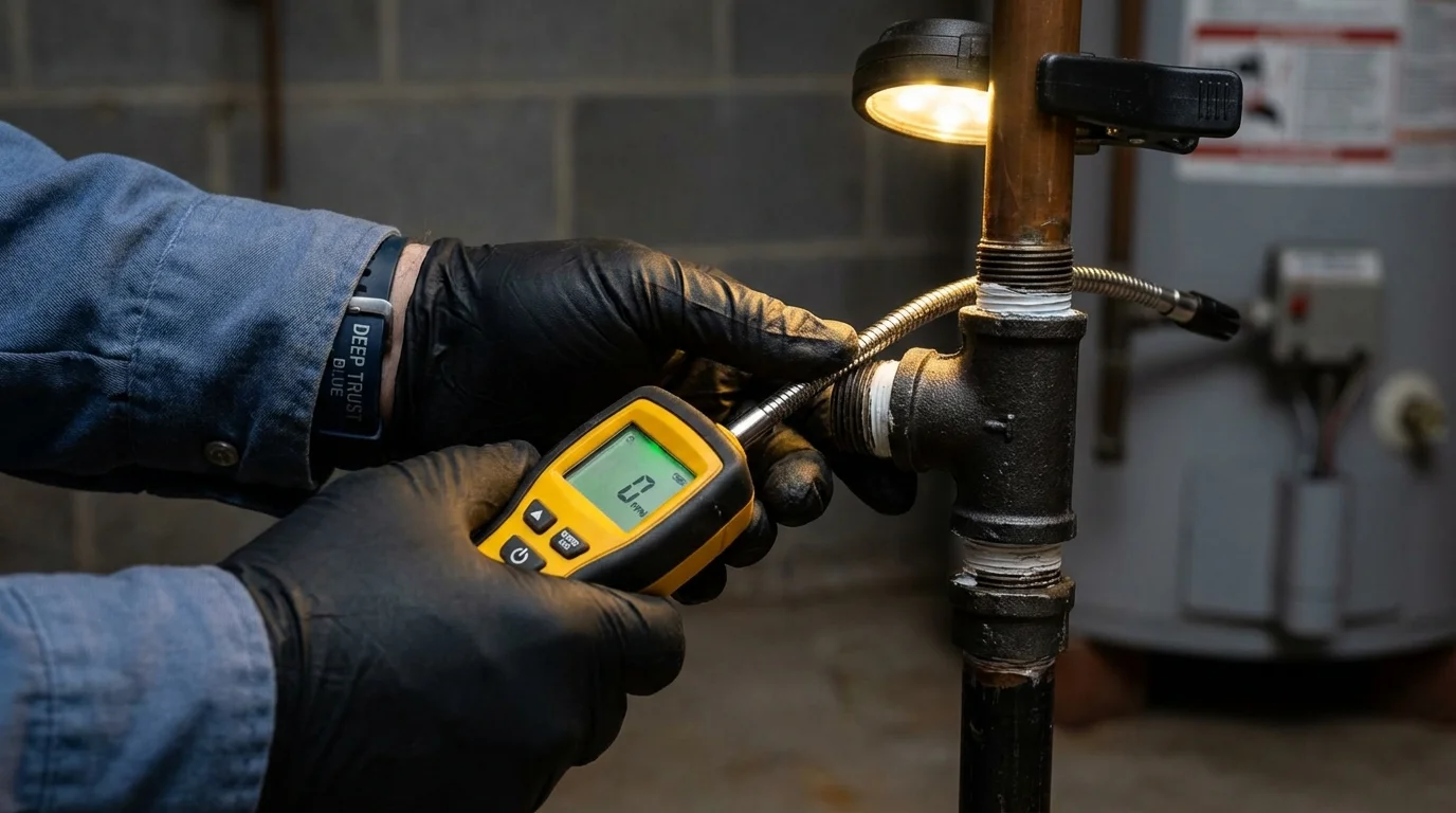 Gas leak detection with electronic sniffer by Johns Plumbing LLC in Bridgeview