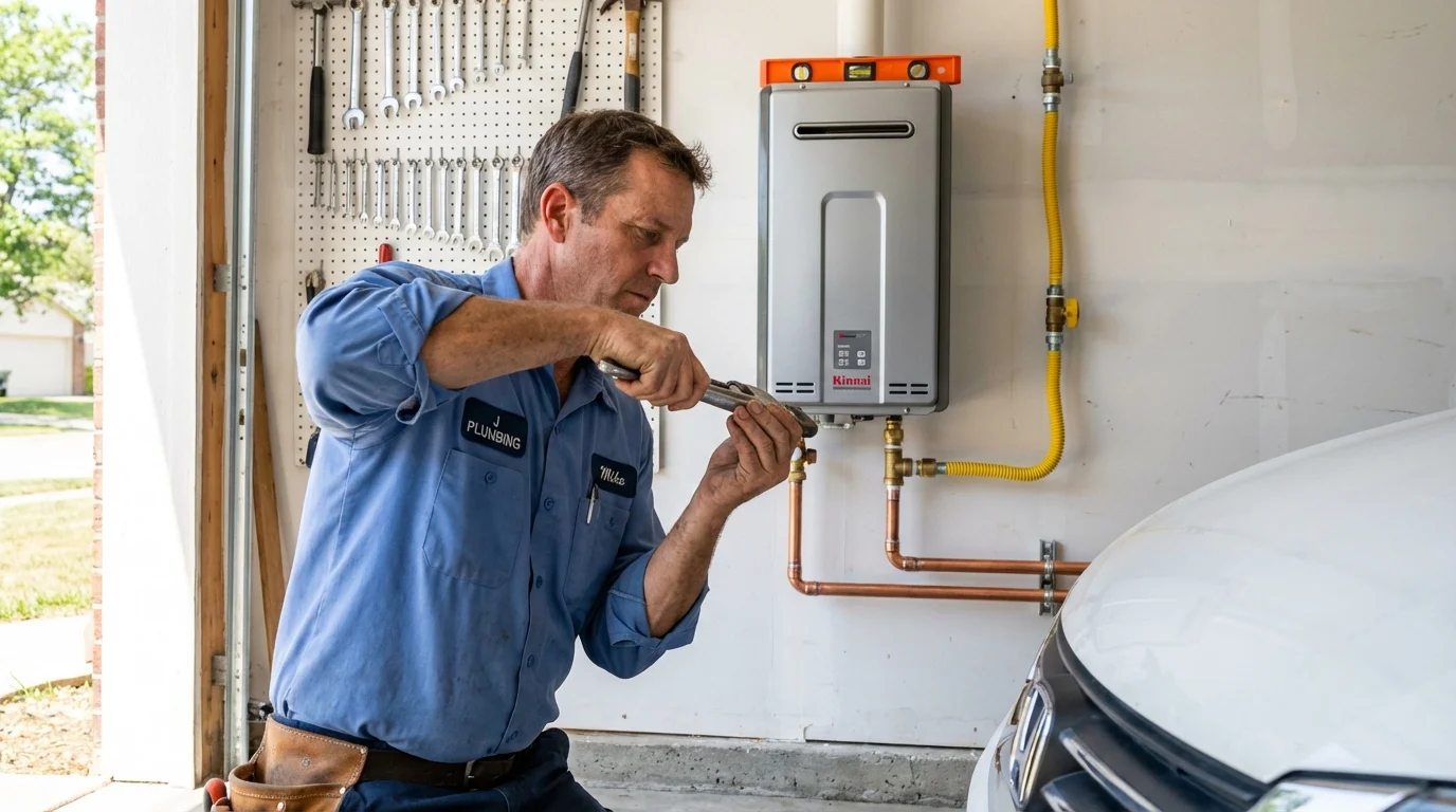 Tankless water heater installation by a Johns Plumbing LLC plumber in Bridgeview